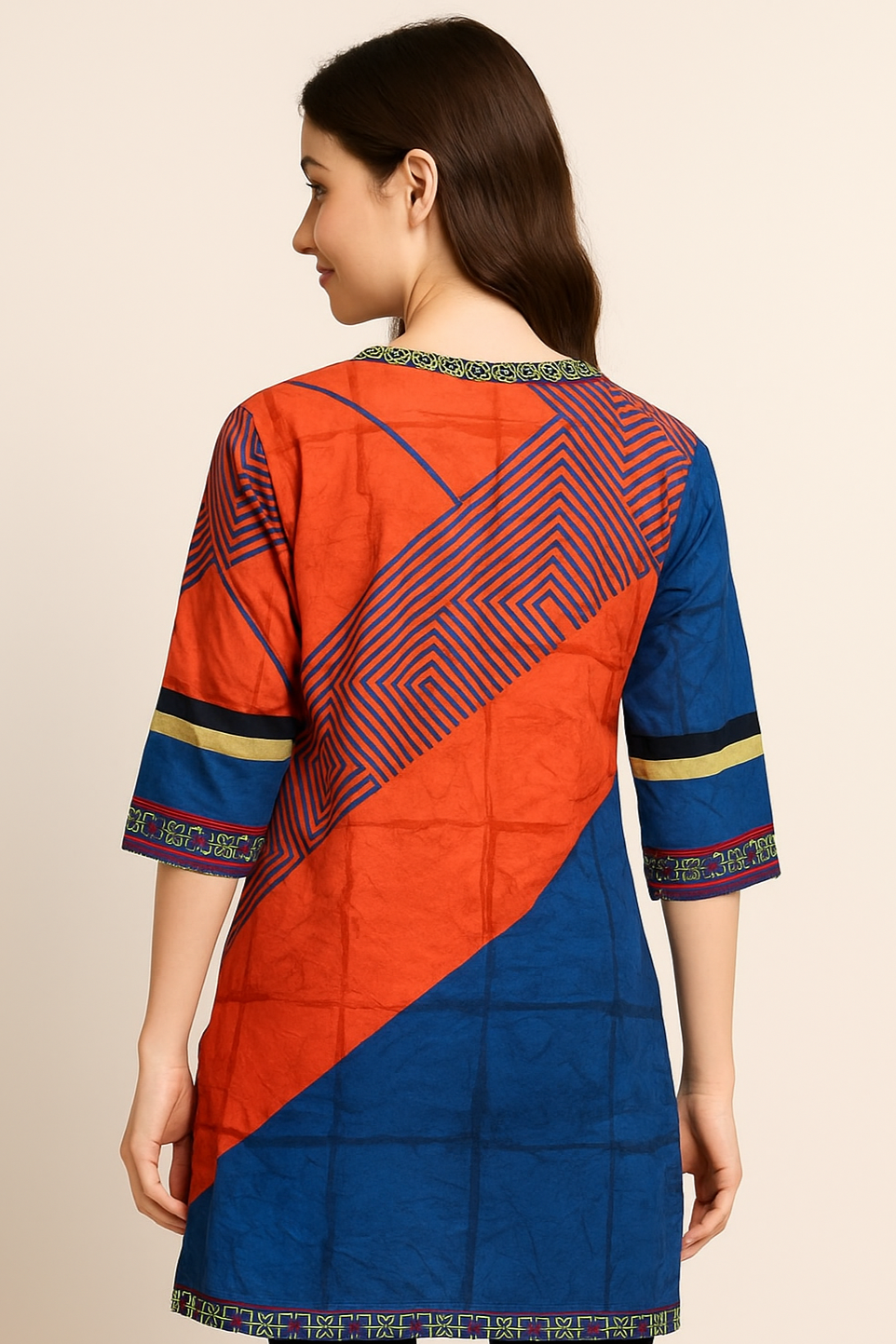Bold Heritage Contrast Kurti