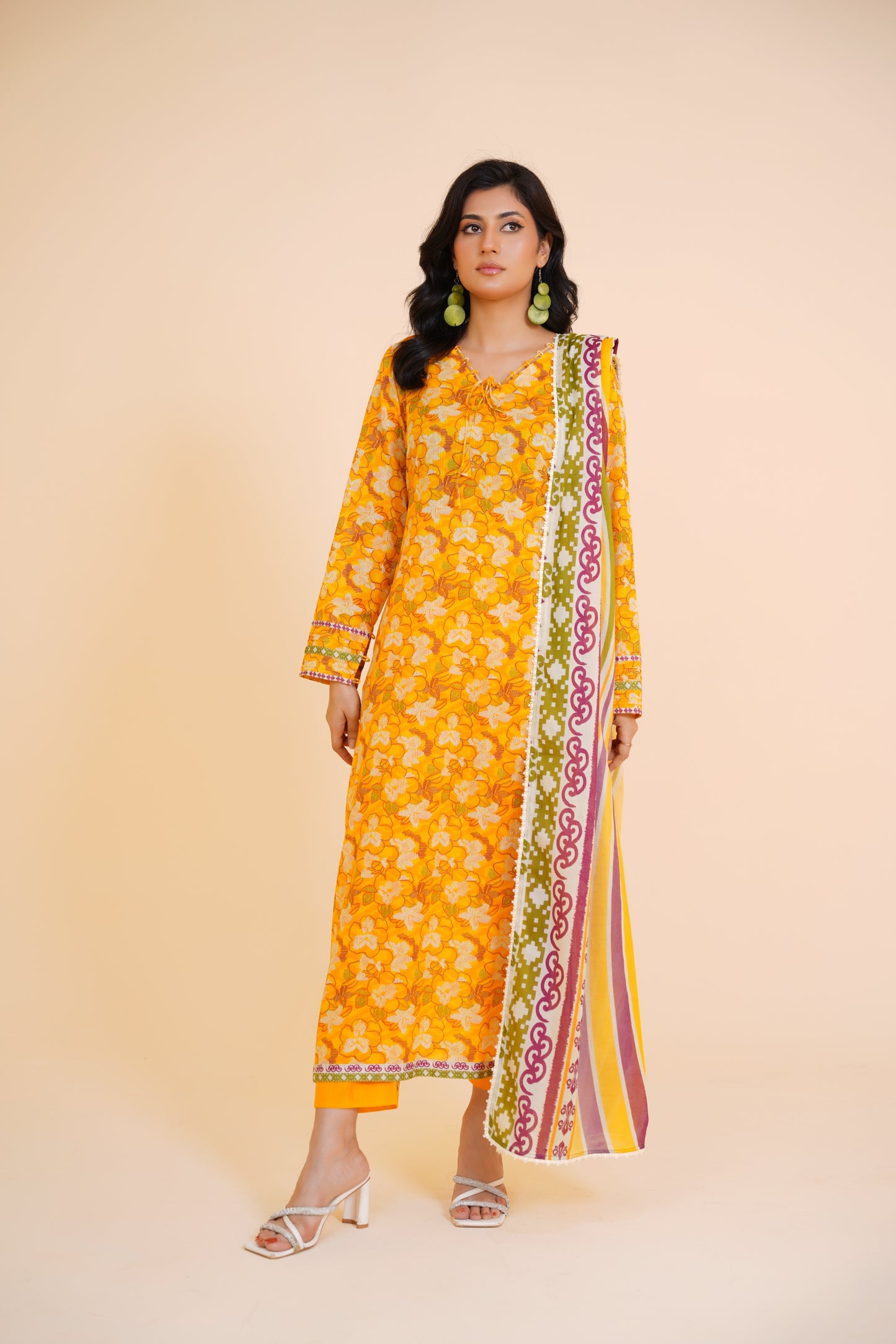 Marigold Garden - Printed 3 Piece Lawn Suit