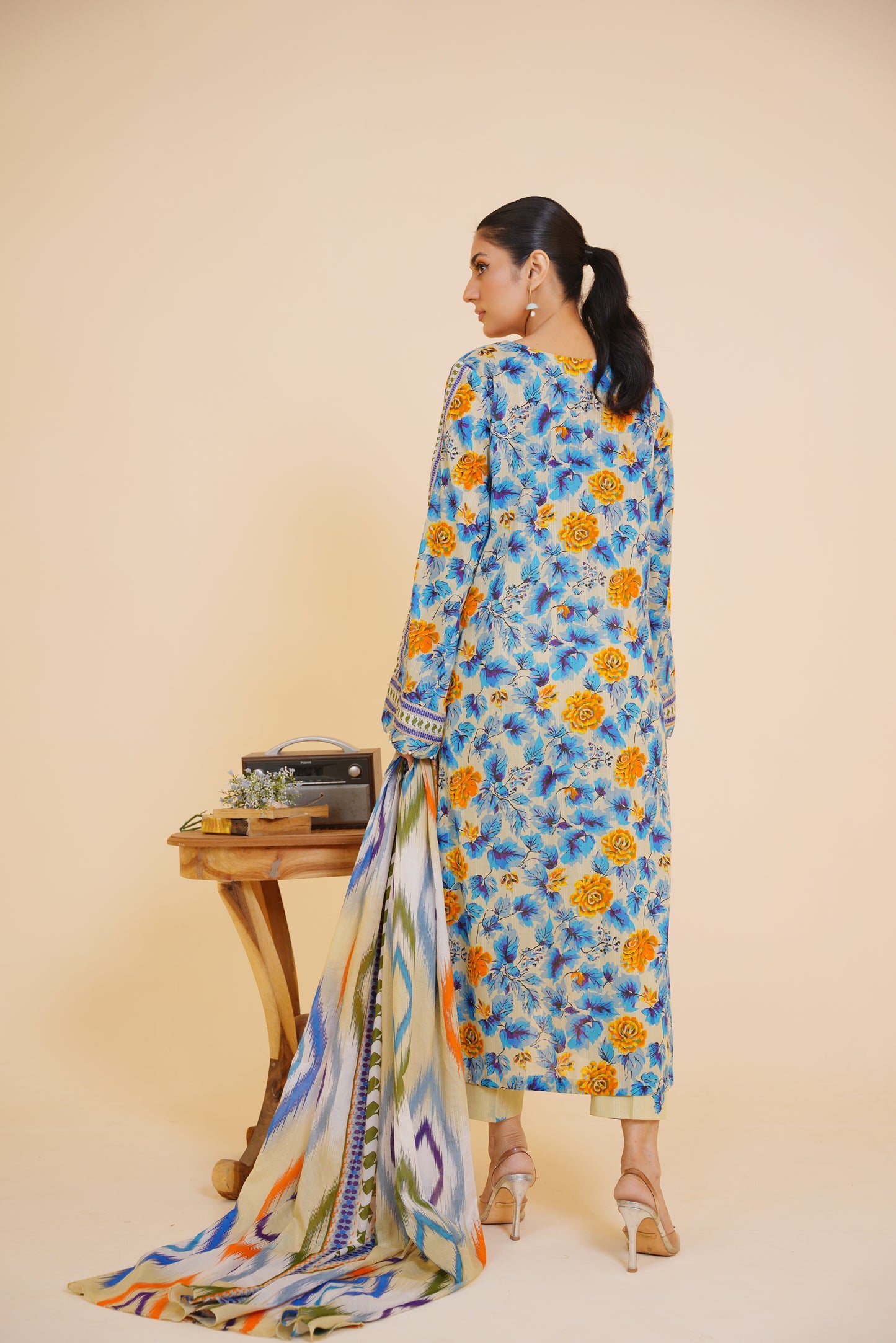 Summer Sky – Blue & Yellow 3 Piece Printed Lawn Suit