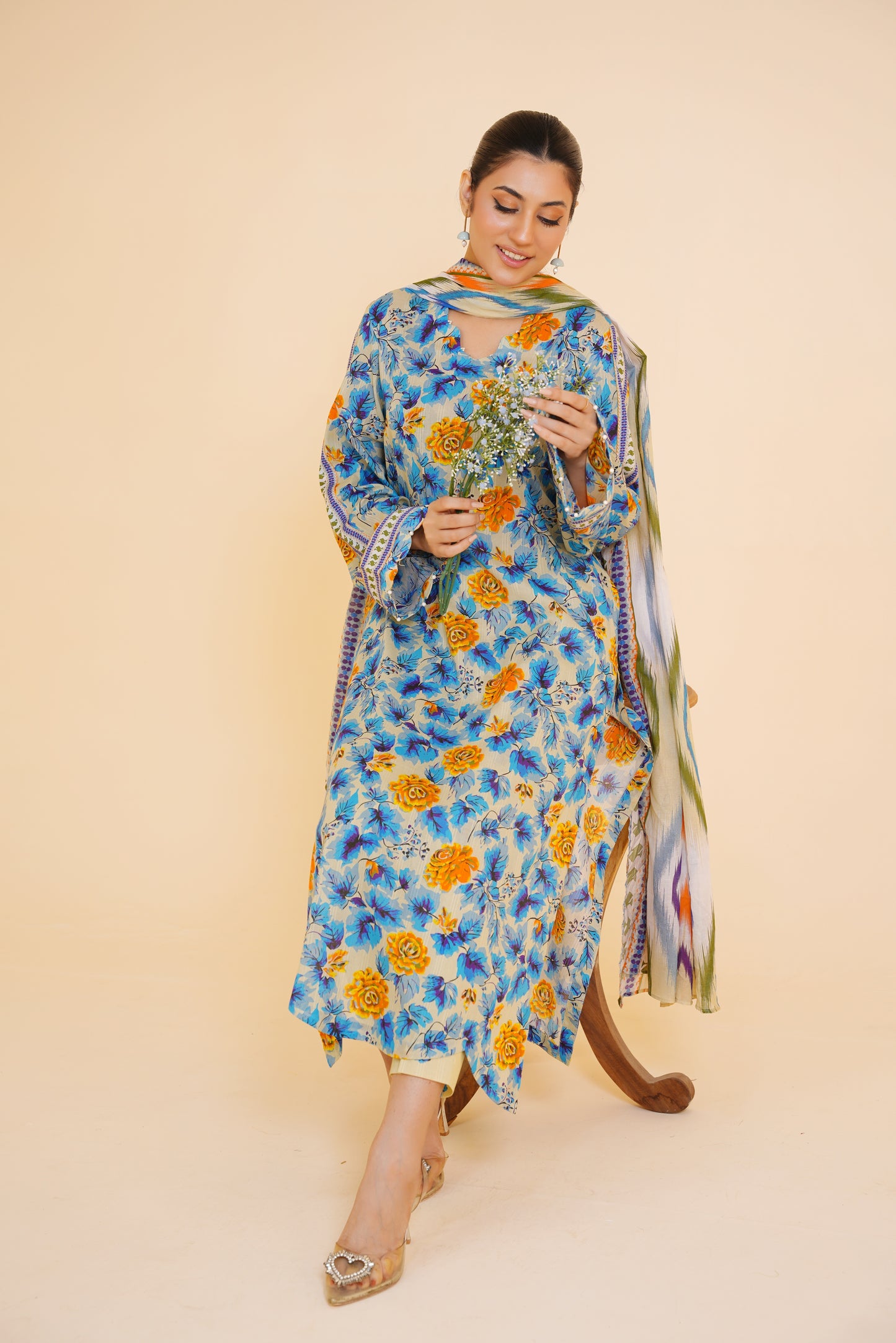 Summer Sky – Blue & Yellow 3 Piece Printed Lawn Suit