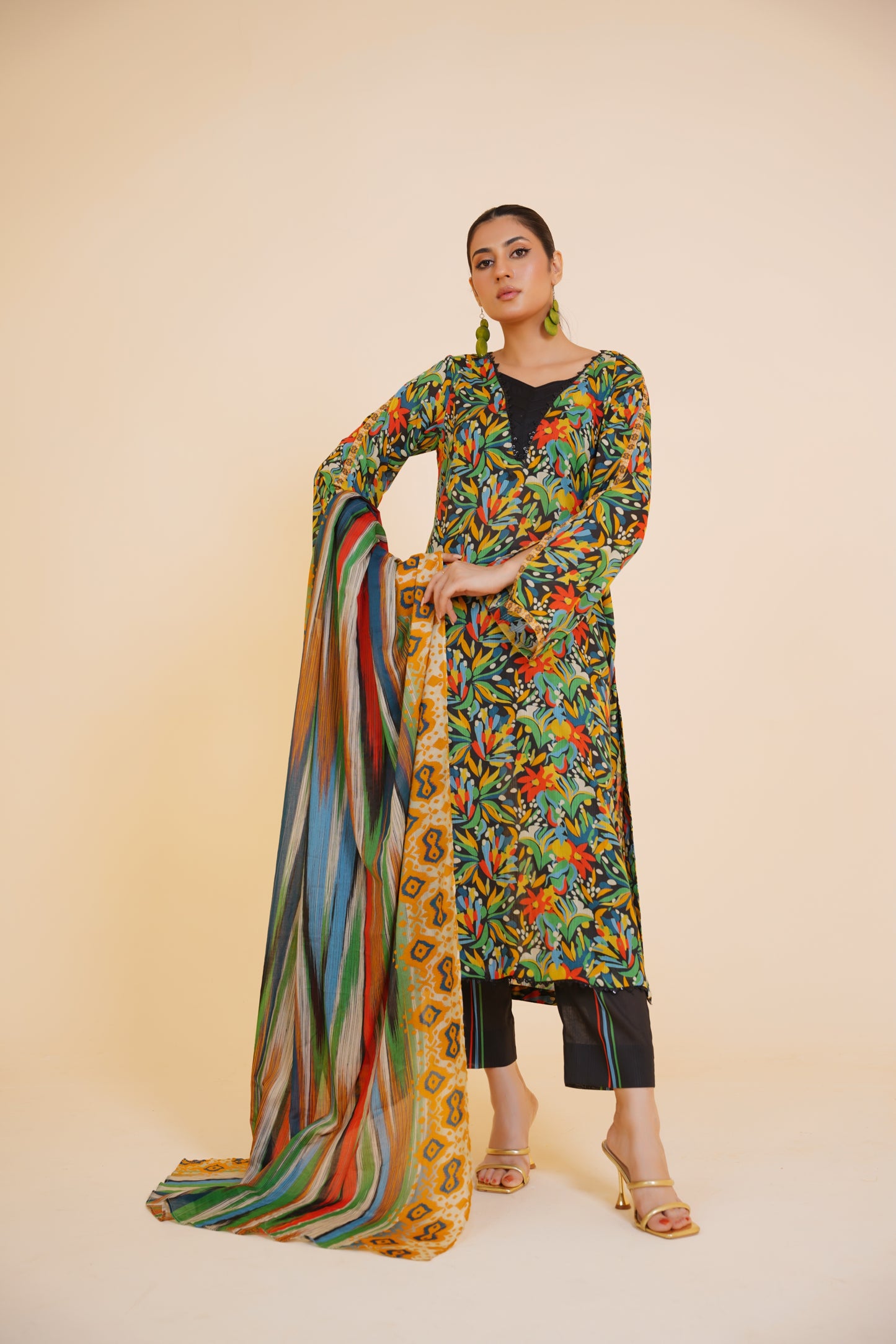 Garden Fiesta – Multicolor 3 Piece Printed Lawn Suit