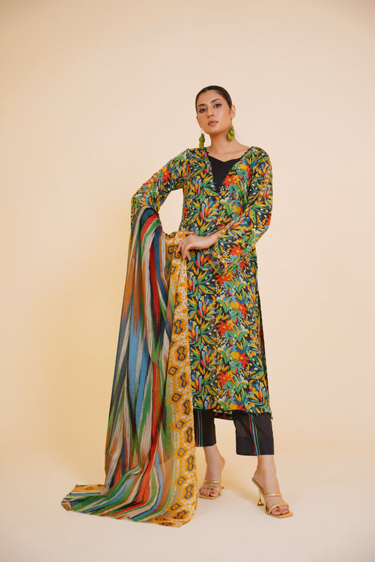 Garden Fiesta – Multicolor 3 Piece Printed Lawn Suit