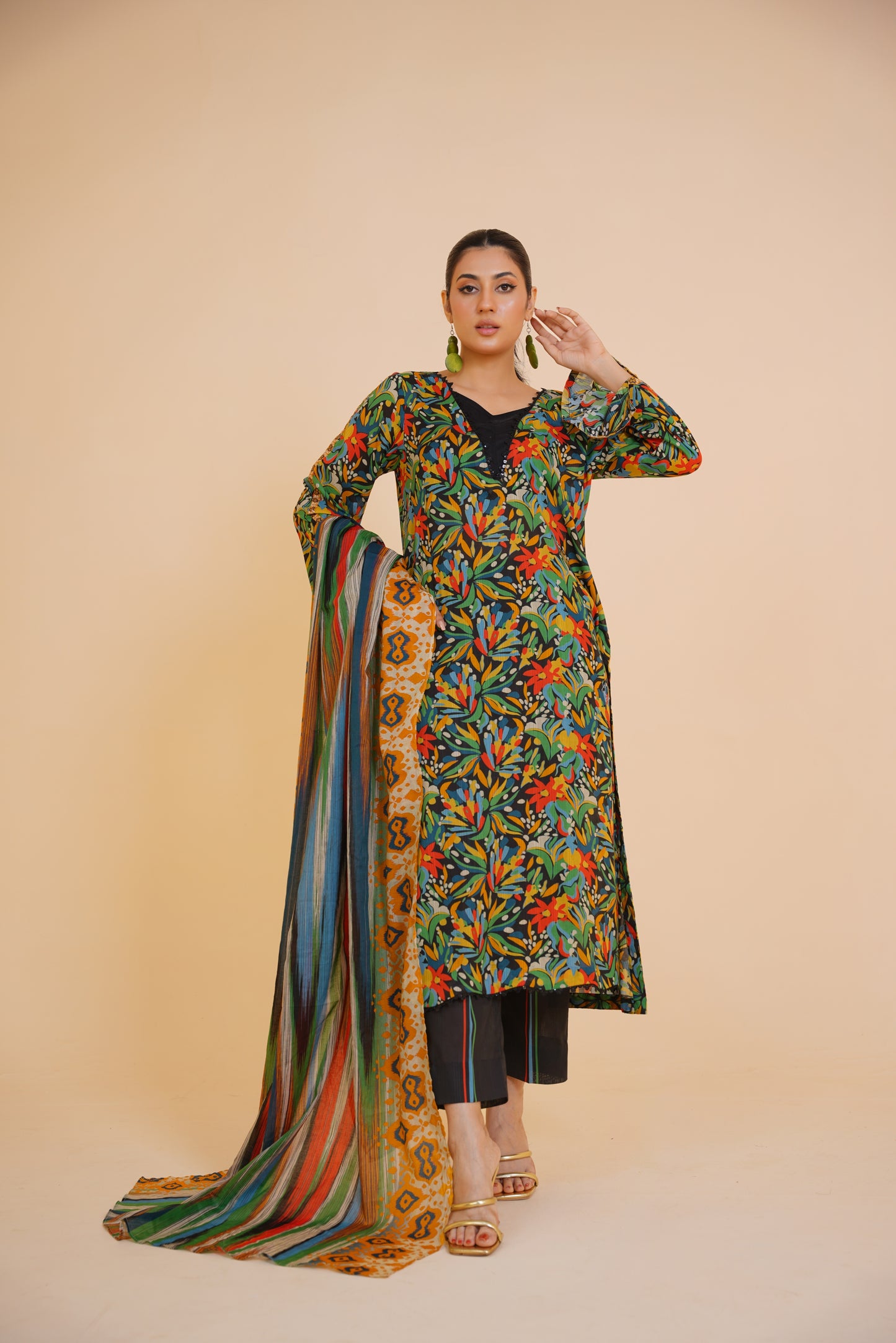 Garden Fiesta – Multicolor 3 Piece Printed Lawn Suit